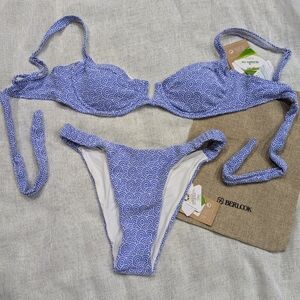 BNWT / Berlook / Medium / Blue Jacquard Bikini Set
